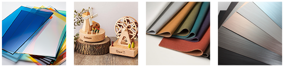 Acrylic, wood, leather and sheet materials for CO2 laser cutting and engraving